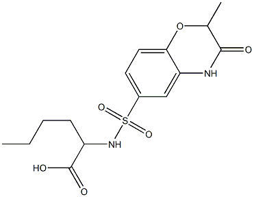 2-(2-Methyl-3-oxo-3,4-dihydro-2H-benzo[1,4]oxazine-6-sulfonylamino)-hexanoic acid Struktur