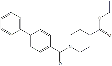 ethyl 1-(4-biphenylylcarbonyl)-4-piperidinecarboxylate Struktur