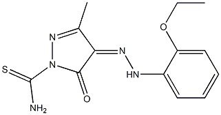 4-[(2-ethoxyphenyl)hydrazono]-3-methyl-5-oxo-4,5-dihydro-1H-pyrazole-1-carbothioamide Struktur