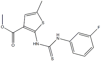 methyl 2-(3-(3-fluorophenyl)thioureido)-5-methylthiophene-3-carboxylate Struktur