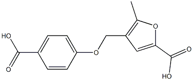 4-((4-carboxyphenoxy)methyl)-5-methylfuran-2-carboxylic acid Struktur