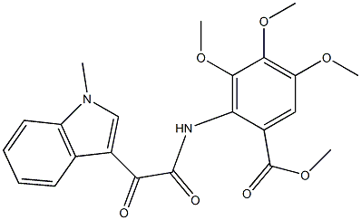 methyl 3,4,5-trimethoxy-2-(2-(1-methyl-1H-indol-3-yl)-2-oxoacetamido)benzoate Struktur