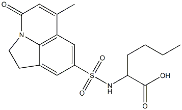 2-(6-methyl-4-oxo-2,4-dihydro-1H-pyrrolo[3,2,1-ij]quinoline-8-sulfonamido)hexanoic acid Struktur