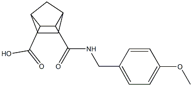 3-((4-methoxybenzyl)carbamoyl)bicyclo[2.2.1]heptane-2-carboxylic acid Struktur