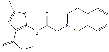 methyl 2-(2-(3,4-dihydroisoquinolin-2(1H)-yl)acetamido)-5-methylthiophene-3-carboxylate Struktur