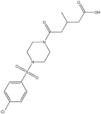 5-(4-((4-chlorophenyl)sulfonyl)piperazin-1-yl)-3-methyl-5-oxopentanoic acid Struktur