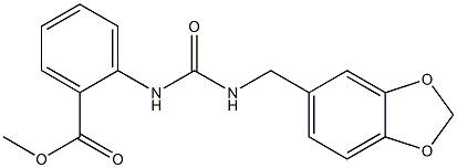 methyl 2-(3-(benzo[d][1,3]dioxol-5-ylmethyl)ureido)benzoate Struktur