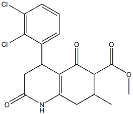 methyl 4-(2,3-dichlorophenyl)-7-methyl-2,5-dioxo-1,2,3,4,5,6,7,8-octahydroquinoline-6-carboxylate Struktur