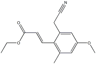 3-(2-Cyanomethyl-4-methoxy-6-methyl-phenyl)-acrylic acid ethyl ester Struktur