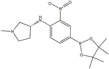 (R)-1-methyl-N-(2-nitro-4-(4,4,5,5-tetramethyl-1,3,2-dioxaborolan-2-yl)phenyl)pyrrolidin-3-amine Struktur