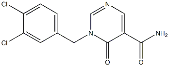 1-(3,4-dichlorobenzyl)-6-oxo-1,6-dihydropyrimidine-5-carboxamide Struktur