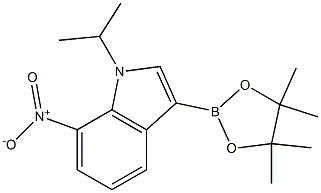 1-isopropyl-7-nitro-3-(4,4,5,5-tetramethyl-1,3,2-dioxaborolan-2-yl)-1H-indole Struktur