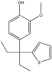 2-methoxy-4-(3-(thiophen-2-yl)pentan-3-yl)phenol Struktur