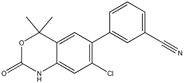 3-(7-chloro-4,4-dimethyl-2-oxo-2,4-dihydro-1H-benzo[d][1,3]oxazin-6-yl)benzonitrile Struktur