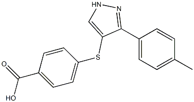 4-(3-p-tolyl-1H-pyrazol-4-ylthio)benzoic acid Struktur