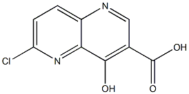 6-chloro-4-hydroxy-1,5-naphthyridine-3-carboxylic acid Struktur