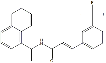 (E)-N-(1-(5,6-dihydronaphthalen-1-yl)ethyl)-3-(3-(trifluoromethyl)phenyl)acrylamide Struktur