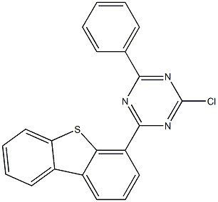 2-chloro-4-(dibenzo[b,d]thiophen-4-yl)-6-phenyl-1,3,5-triazine Struktur