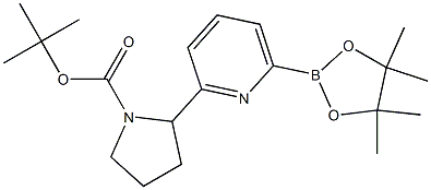 tert-butyl 2-(6-(4,4,5,5-tetramethyl-1,3,2-dioxaborolan-2-yl)pyridin-2-yl)pyrrolidine-1-carboxylate Struktur