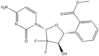 ((2R,3R,5R)-5-(4-amino-2-oxopyrimidin-1(2H)-yl)-4,4-difluoro-3-hydroxytetrahydrofuran-2-yl)methyl benzoate Struktur