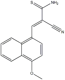 2-cyano-3-(4-methoxy-1-naphthyl)-2-propenethioamide Struktur