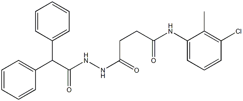 N-(3-chloro-2-methylphenyl)-4-[2-(diphenylacetyl)hydrazino]-4-oxobutanamide Structure