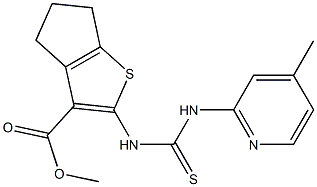 methyl 2-(3-(4-methylpyridin-2-yl)thioureido)-5,6-dihydro-4H-cyclopenta[b]thiophene-3-carboxylate Struktur