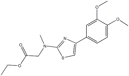 ethyl 2-((4-(3,4-dimethoxyphenyl)thiazol-2-yl)(methyl)amino)acetate Struktur