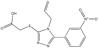 2-((4-allyl-5-(3-nitrophenyl)-4H-1,2,4-triazol-3-yl)thio)acetic acid Struktur