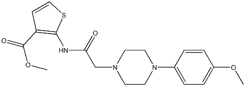 methyl 2-(2-(4-(4-methoxyphenyl)piperazin-1-yl)acetamido)thiophene-3-carboxylate Struktur