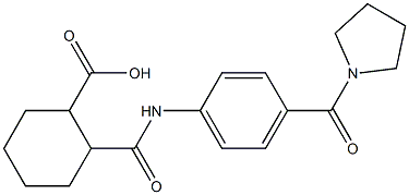 2-((4-(pyrrolidine-1-carbonyl)phenyl)carbamoyl)cyclohexanecarboxylic acid Struktur