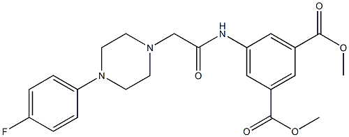 dimethyl 5-(2-(4-(4-fluorophenyl)piperazin-1-yl)acetamido)isophthalate Struktur