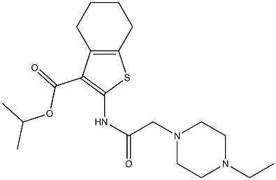 isopropyl 2-(2-(4-ethylpiperazin-1-yl)acetamido)-4,5,6,7-tetrahydrobenzo[b]thiophene-3-carboxylate Struktur