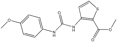 methyl 3-(3-(4-methoxyphenyl)ureido)thiophene-2-carboxylate Struktur