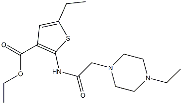 ethyl 5-ethyl-2-(2-(4-ethylpiperazin-1-yl)acetamido)thiophene-3-carboxylate Struktur