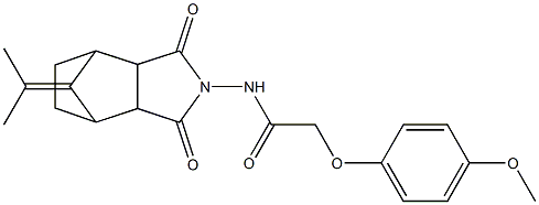 N-(1,3-dioxo-8-(propan-2-ylidene)hexahydro-1H-4,7-methanoisoindol-2(3H)-yl)-2-(4-methoxyphenoxy)acetamide Struktur