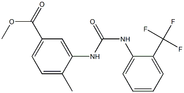 methyl 4-methyl-3-(3-(2-(trifluoromethyl)phenyl)ureido)benzoate Struktur