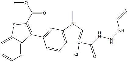 methyl 3-chloro-6-(2-(1-methyl-1H-indole-3-carbonyl)hydrazinecarbothioamido)benzo[b]thiophene-2-carboxylate Struktur