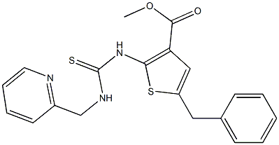 methyl 5-benzyl-2-(3-(pyridin-2-ylmethyl)thioureido)thiophene-3-carboxylate Struktur