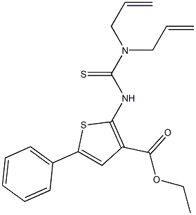 ethyl 2-(3,3-diallylthioureido)-5-phenylthiophene-3-carboxylate Struktur