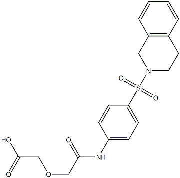 2-(2-((4-((3,4-dihydroisoquinolin-2(1H)-yl)sulfonyl)phenyl)amino)-2-oxoethoxy)acetic acid Struktur