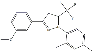 1-(2,4-dimethylphenyl)-3-(3-methoxyphenyl)-5-(trifluoromethyl)-4,5-dihydro-1H-pyrazole Struktur