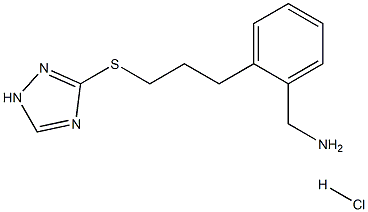 (2-(3-(1H-1,2,4-triazol-3-ylthio)propyl)phenyl)methanamine hydrochloride Struktur