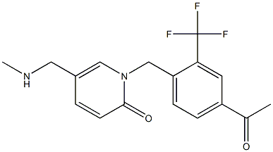 1-(4-acetyl-2-(trifluoromethyl)benzyl)-5-((methylamino)methyl)pyridin-2(1H)-one Struktur