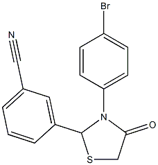 3-(3-(4-bromophenyl)-4-oxothiazolidin-2-yl)benzonitrile Struktur