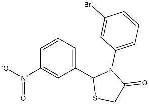 3-(3-bromophenyl)-2-(3-nitrophenyl)thiazolidin-4-one Structure