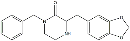 3-(benzo[d][1,3]dioxol-5-ylmethyl)-1-benzylpiperazin-2-one Struktur