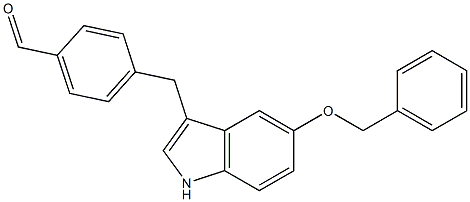 4-((5-(benzyloxy)-1H-indol-3-yl)methyl)benzaldehyde Struktur