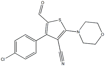 4-(4-chlorophenyl)-5-formyl-2-morpholinothiophene-3-carbonitrile Struktur