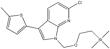 6-chloro-3-(5-methylthiophen-2-yl)-1-((2-(trimethylsilyl)ethoxy)methyl)-1H-pyrrolo[2,3-b]pyridine Struktur